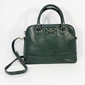Kate Spade New York Green Cow Leather Satchel Handbag Purse Medium